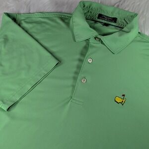 Masters Peter Millar Polo Shirt Med Green Augusta National Logo Summer Comfort